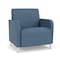 Lesro Siena Lounge Reception Wide Guest Chair, Brushed Steel, MD Titan Upholstery SN1201 - alternate 1